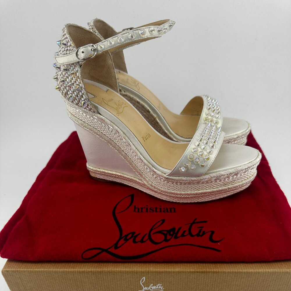 Louboutin Madmonica Leather with Iridescent Spikes - Size 39